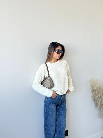 Pullover ciniglia 2813 panna