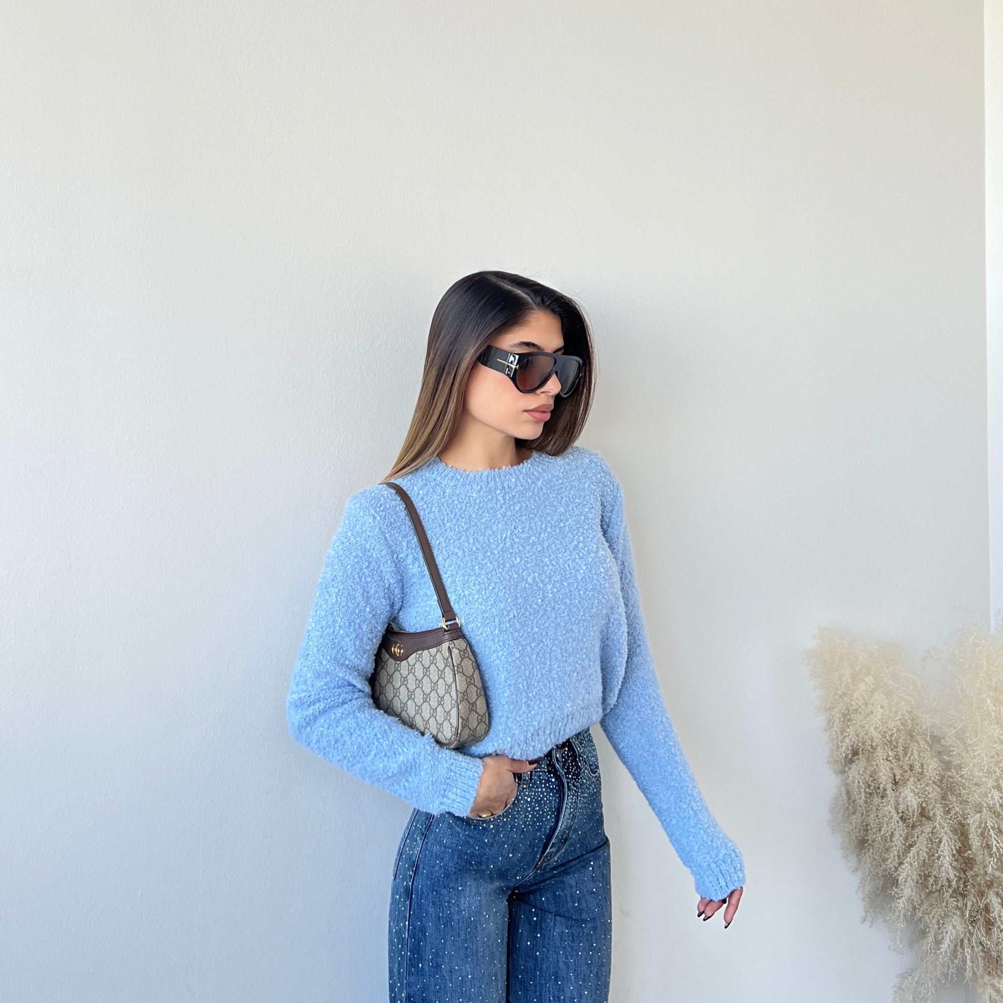 Pullover Alice in bouclè 2819 celeste