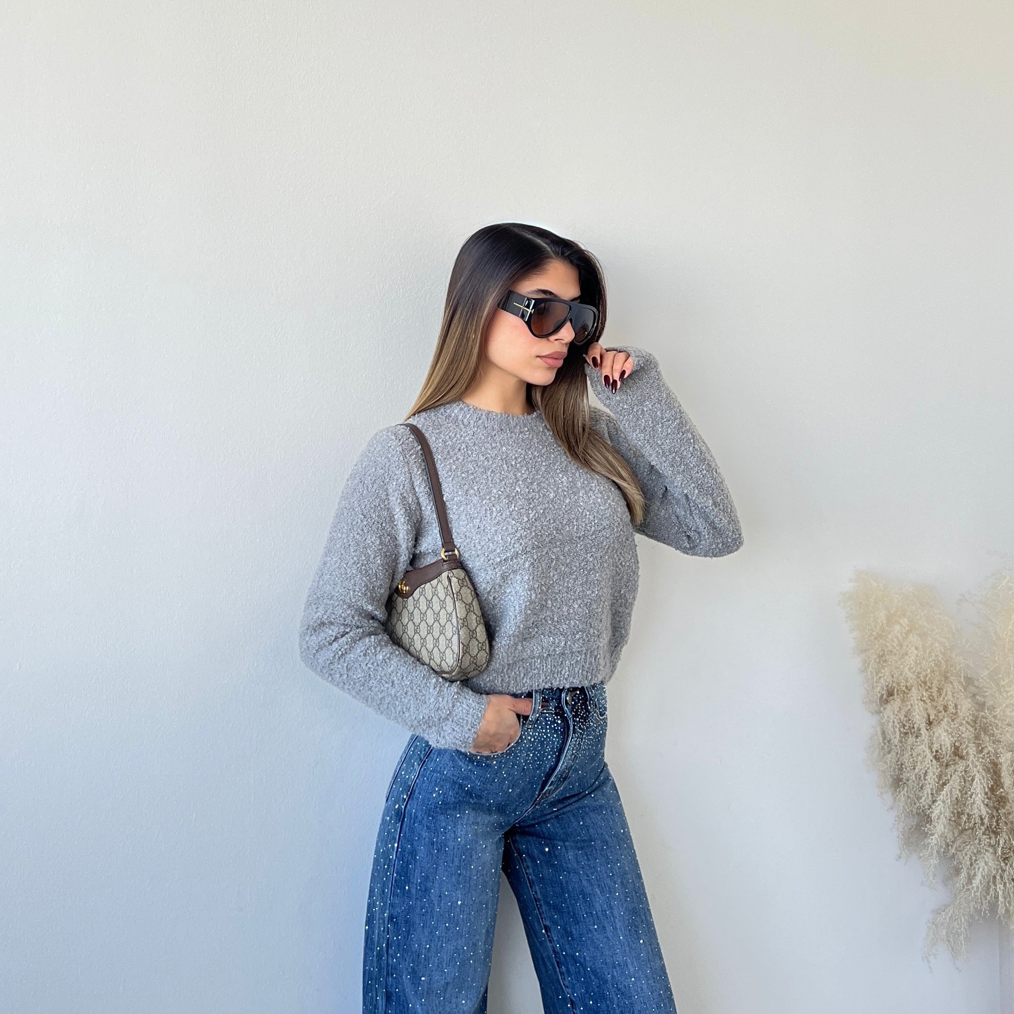 Pullover Alice in bouclè 2819 grey