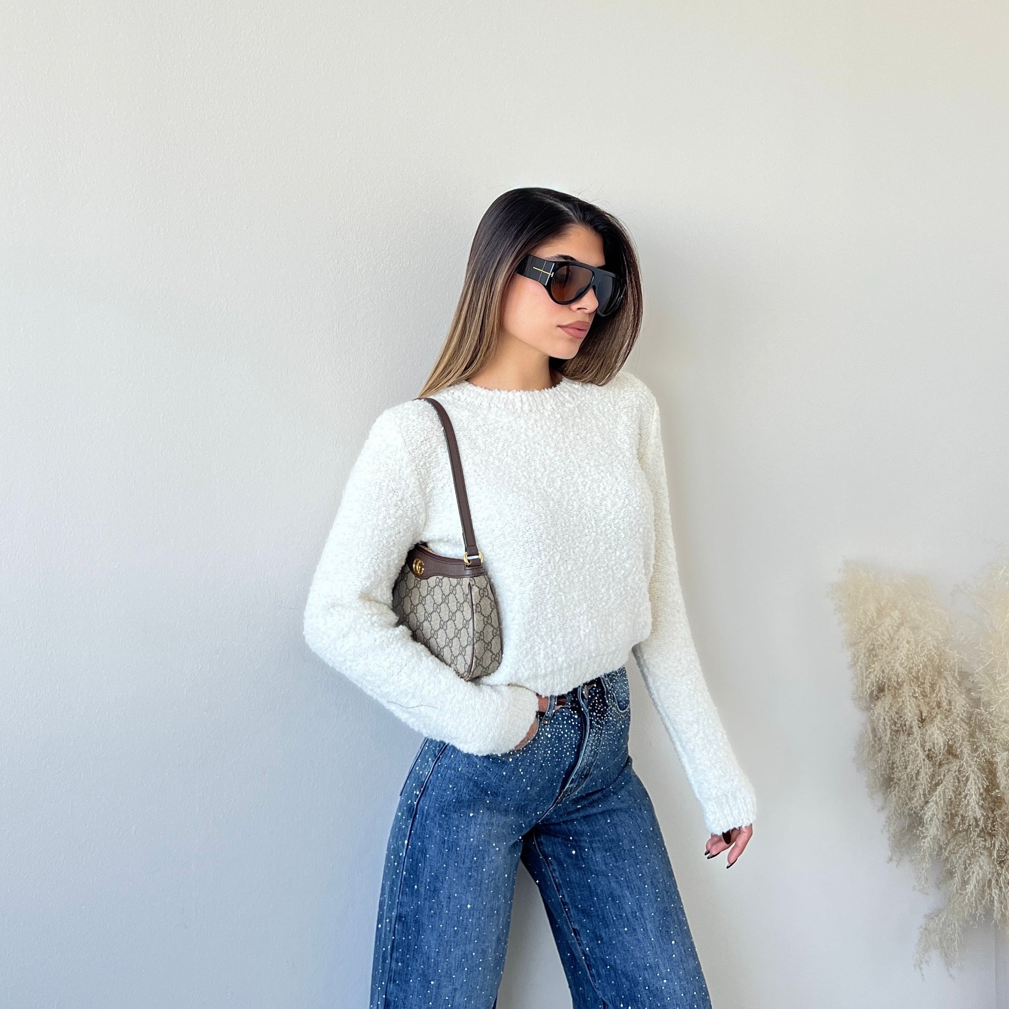 Pullover Alice in bouclè 2819 panna