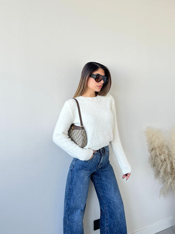 Pullover Alice in bouclè 2819 panna