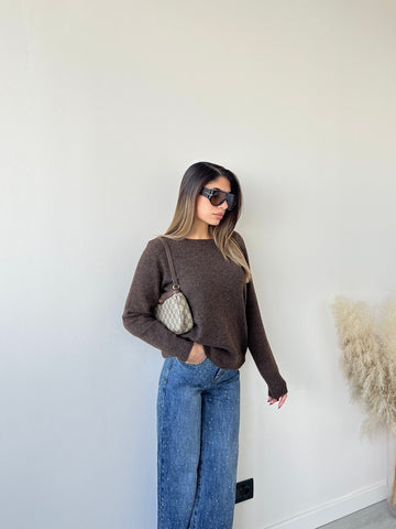 Maglioncino basic morbido 1885 caffè