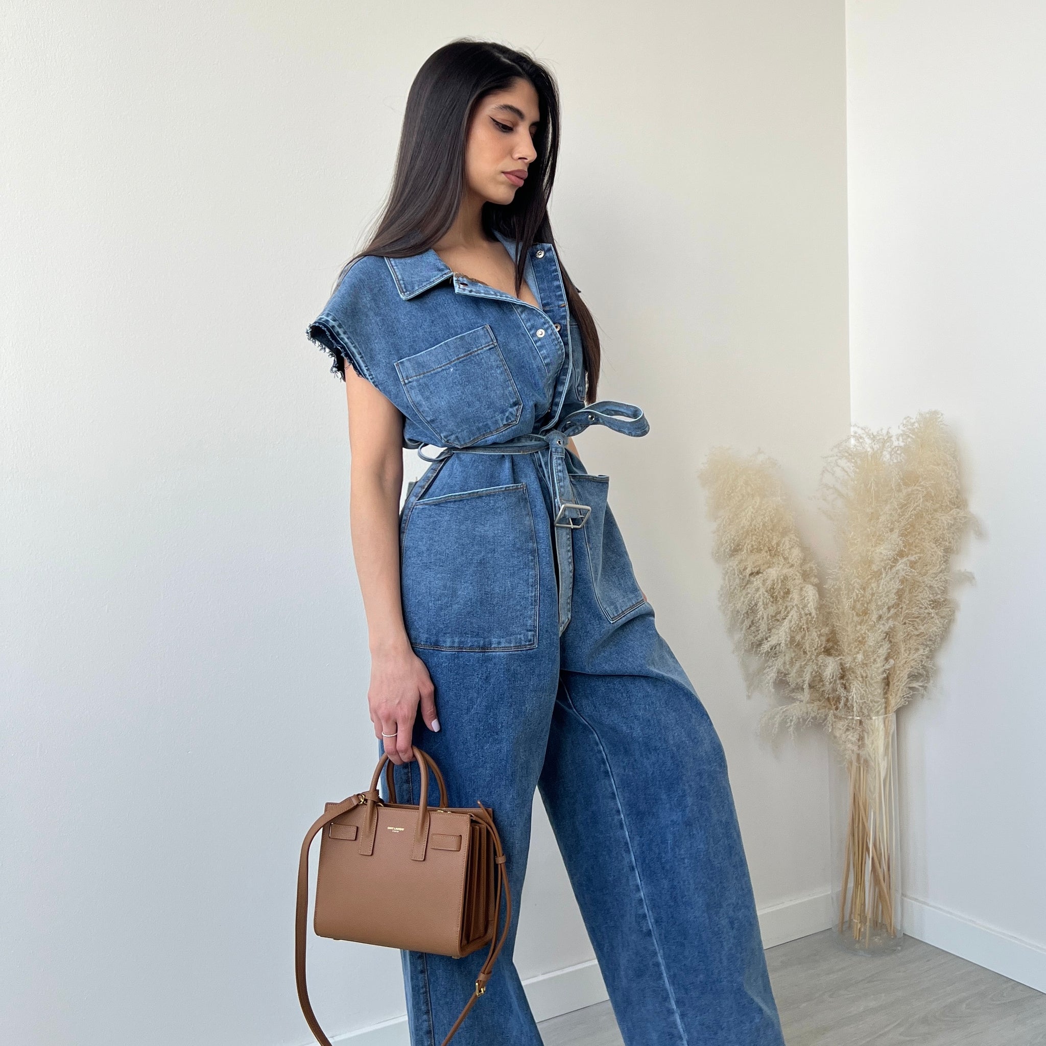 Tuta oversize in jeans