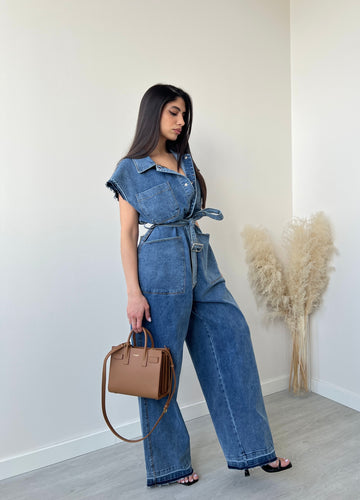 Tuta oversize in jeans