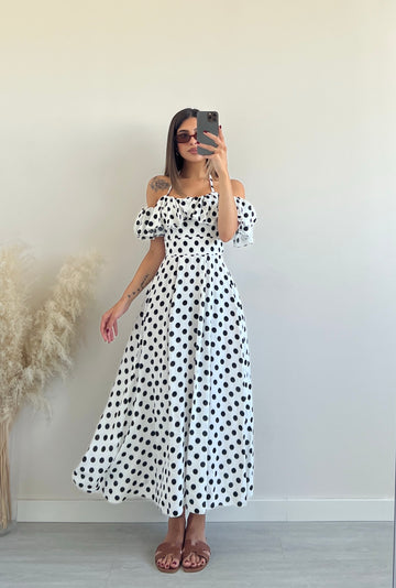 Abito Celine a pois bianco