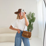 T-shirt con risvolti bianca