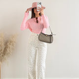 Jeans white con fiori rosa 7385
