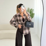 Camicia tartan brown e rosa