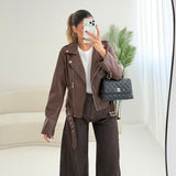 Chiodo classico con zip brown