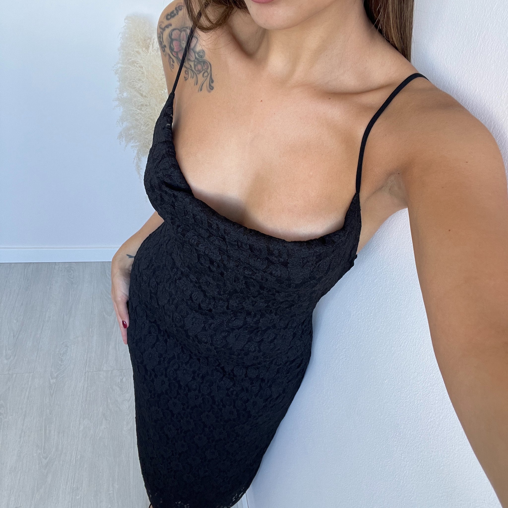 Abito Lauren in pizzo nero