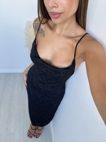 Abito Lauren in pizzo nero