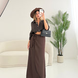 Gonna portafoglio lunga simil raso brown