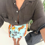 Camicia 100 lino con tasche brown