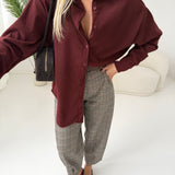 Camicia effetto velluto a coste ruggine