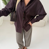 Camicia effetto velluto a coste brown