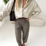 Camicia effetto velluto a coste beige