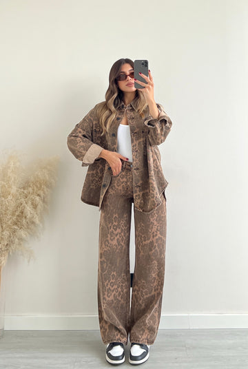 Jeans leopardato sabbiato DY973
