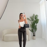 Pantalone in cotone con cintura 82622350 brown