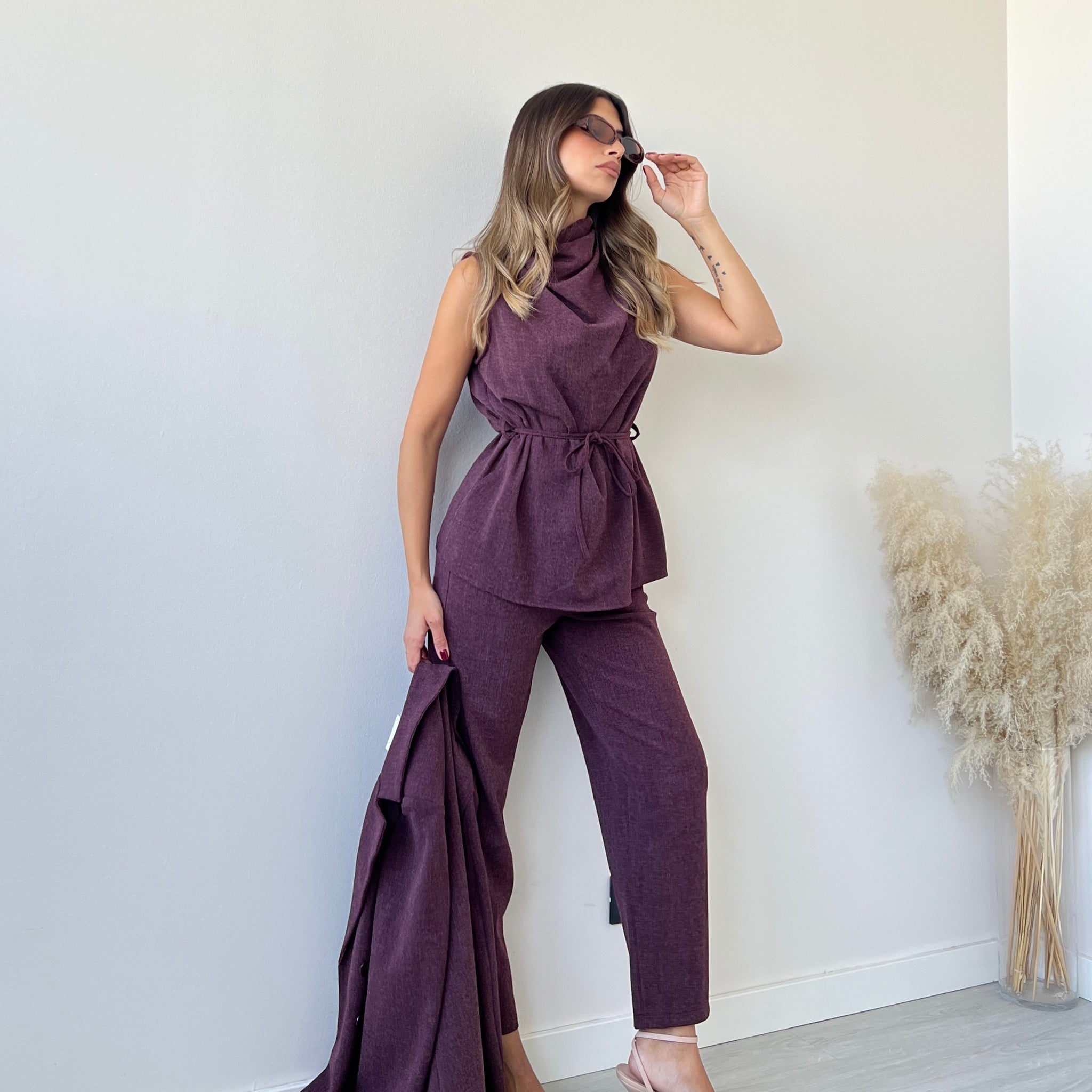 Set New York gilet + pantalone vino