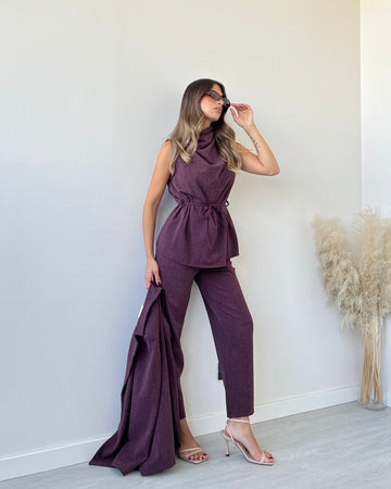 Set New York gilet + pantalone vino