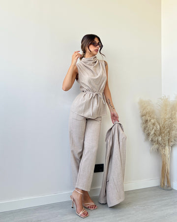 Set New York gilet + pantalone sabbia