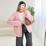 Cardigan Sweet in misto lana rosa