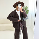 Cardigan Sweet in misto lana brown