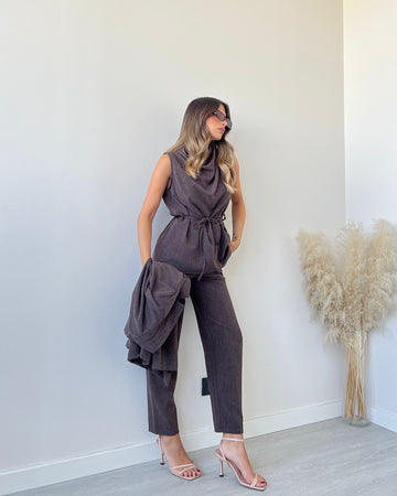 Set New York gilet + pantalone caffè
