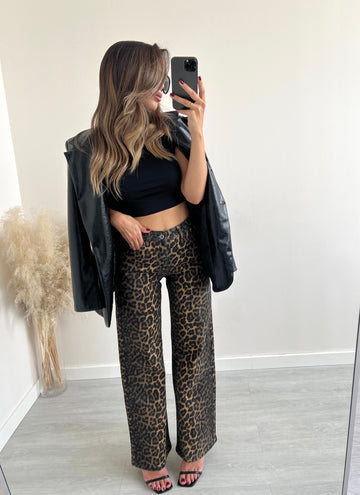Jeans leopardato 8055