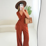 Set gilet + pantalone palazzo coccio