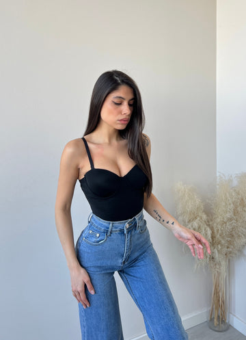 Body modellante con coppe nero