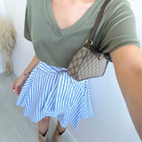 T-shirt in cotone scollo a V verdone