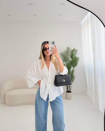 Camicia 100% lino bianca