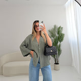 Camicia 100% lino verdone