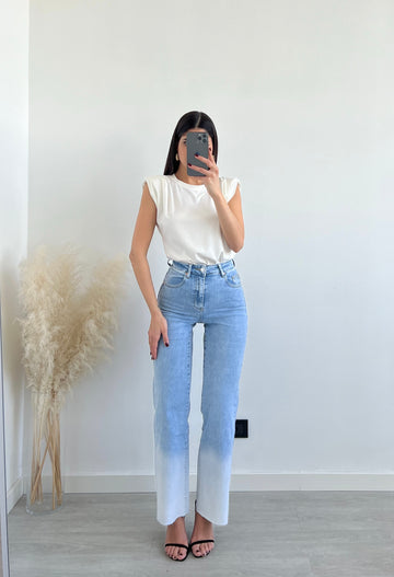 Jeans  a vita alta sfumato H2660