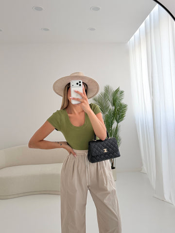 Maglia in cotone con scollo rotondo pistacchio