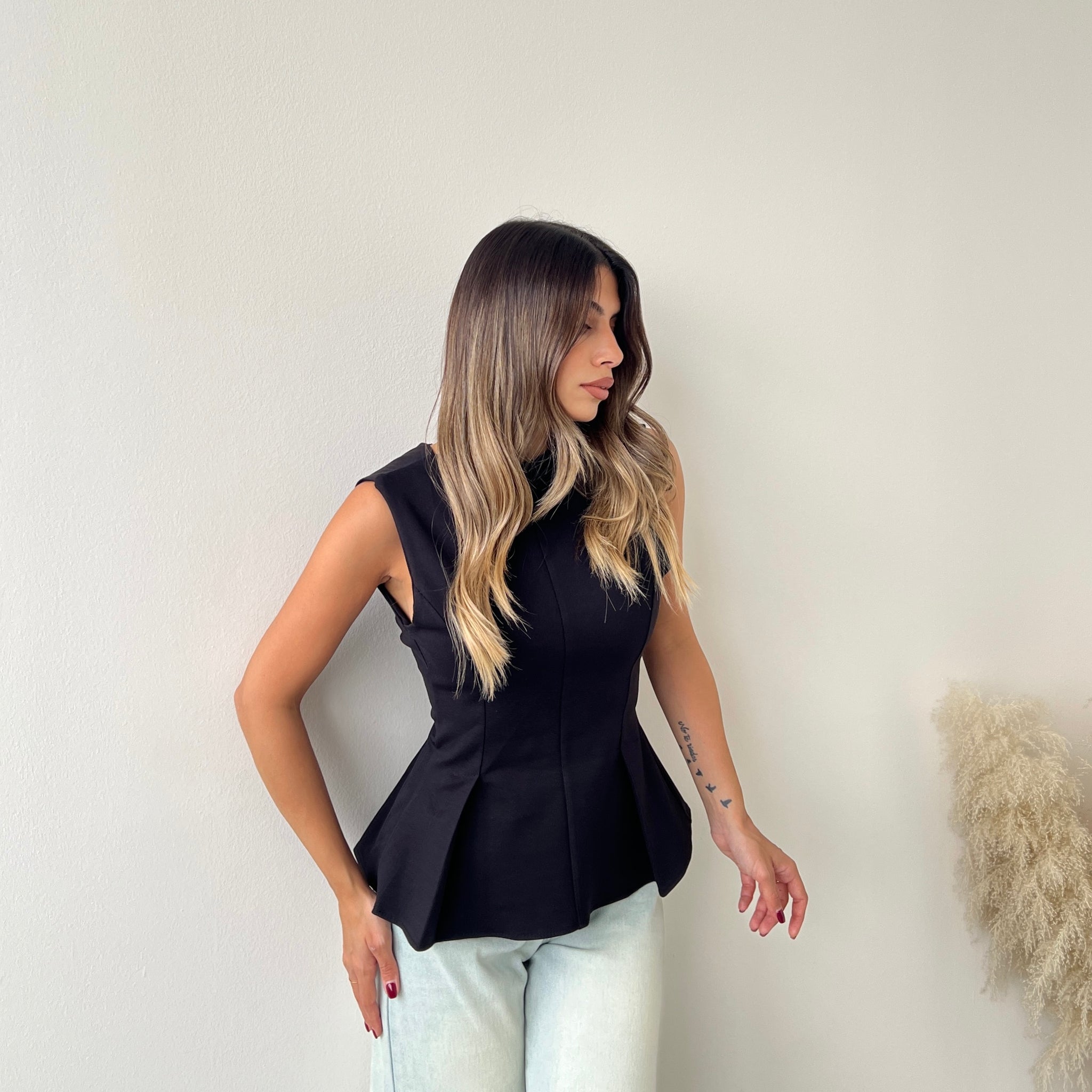 Top corsetto nero