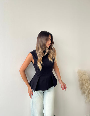 Top corsetto nero