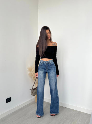 Jeans wide leg T269