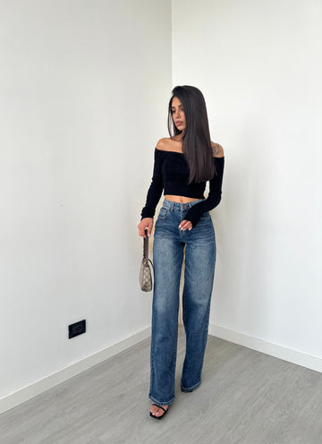 Jeans wide leg T269