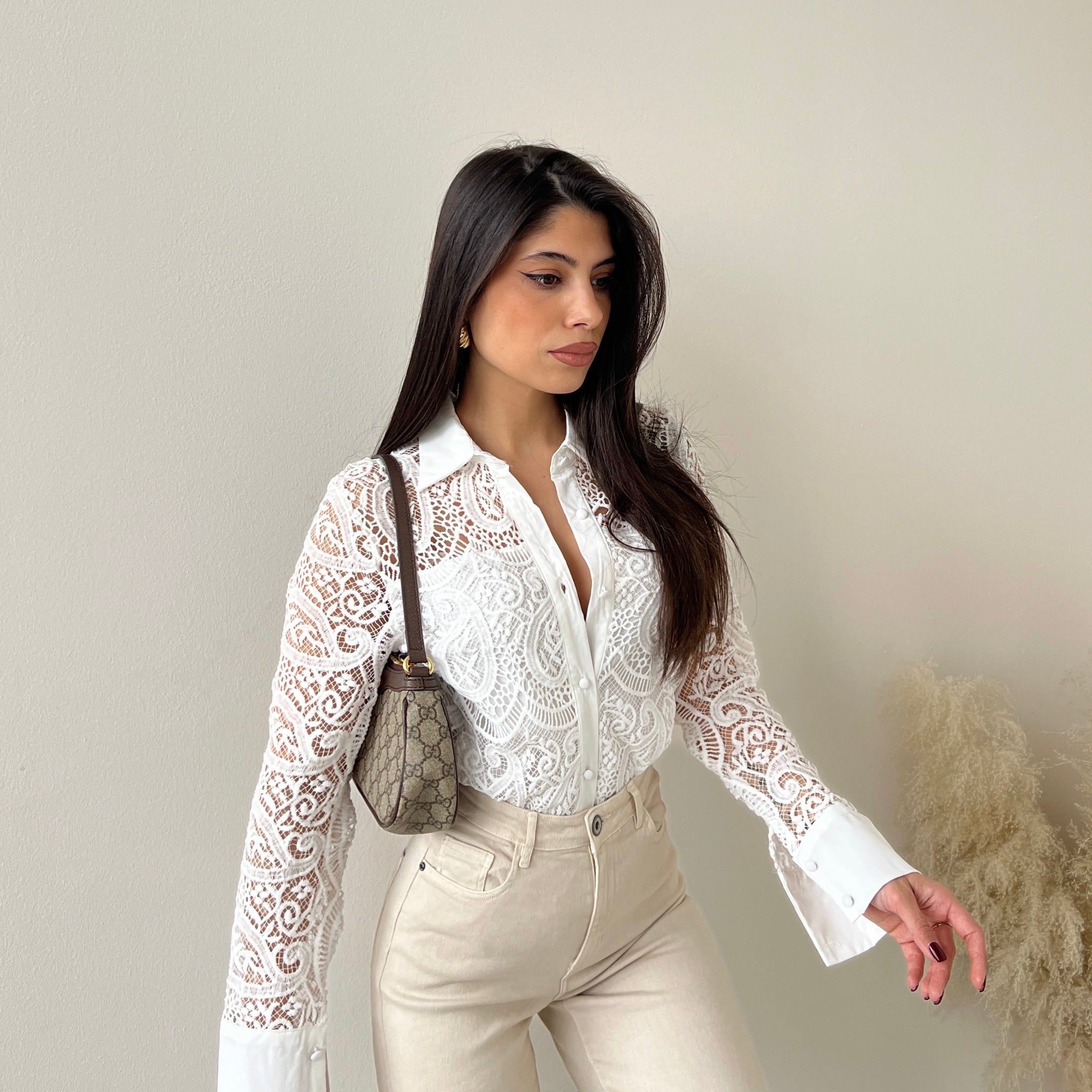 Camicia Capri in sangallo bianca